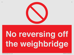 No reversing off the weighbridge